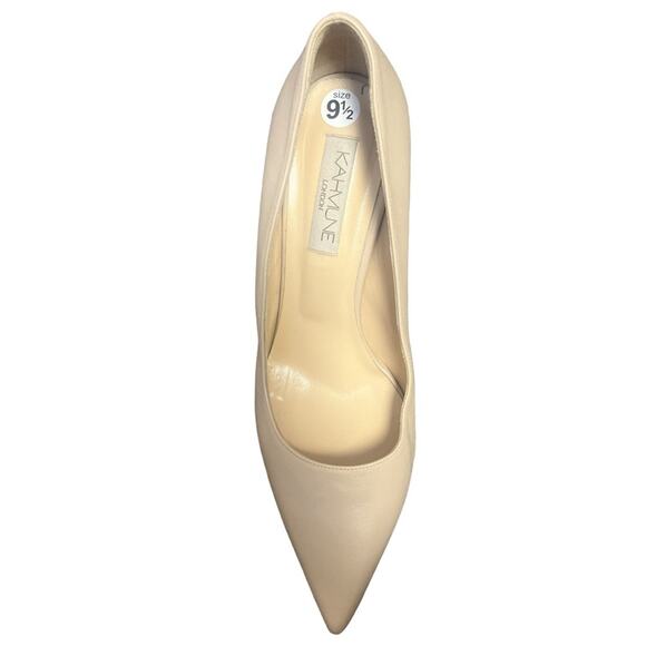 Kahmune Nude Becky Napa Leather Classic 70mm Pointed Toe Comfort Pump New 40 - Picture 4 of 9